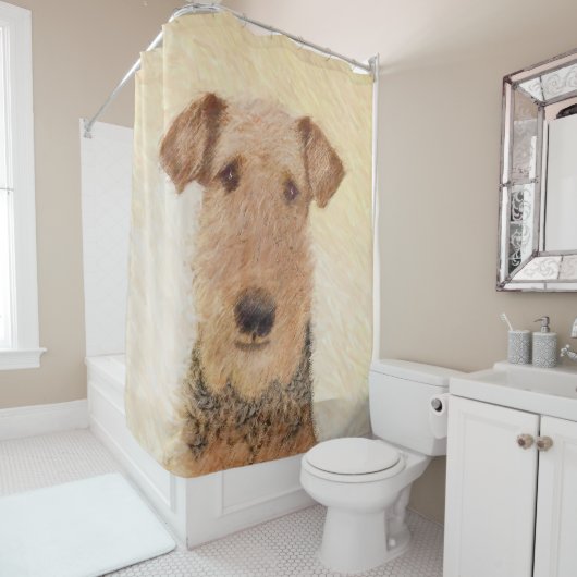 Airedale Terrier Painting - Niedliche Kunst Duschvorhang (Beispiel)