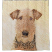 Airedale Terrier Painting - Niedliche Kunst Duschvorhang (Vorderseite)