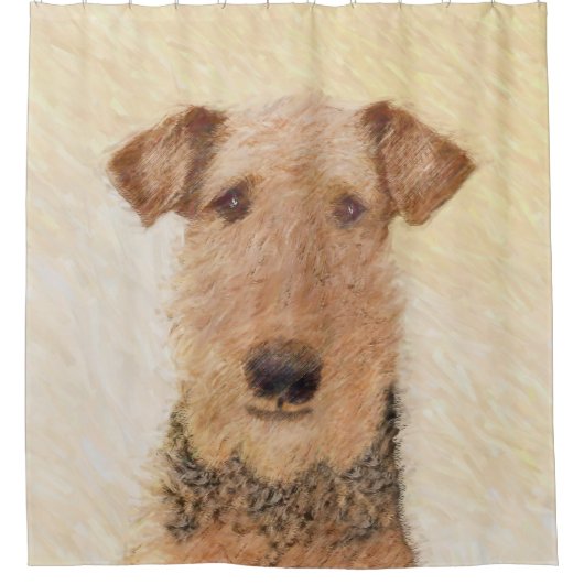 Airedale Terrier Painting - Niedliche Kunst Duschvorhang (Vorderseite)
