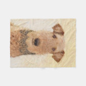 Airedale Terrier Painting - Niedliche Kunst Fleecedecke (Vorderseite (Horizontal))