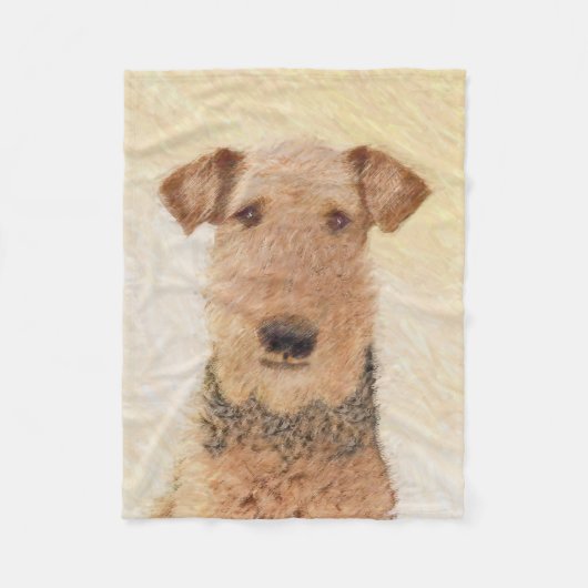 Airedale Terrier Painting - Niedliche Kunst Fleecedecke (Vorderseite)