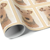 Airedale Terrier Painting - Niedliche Kunst Geschenkpapier (Rolleneckpunkt)