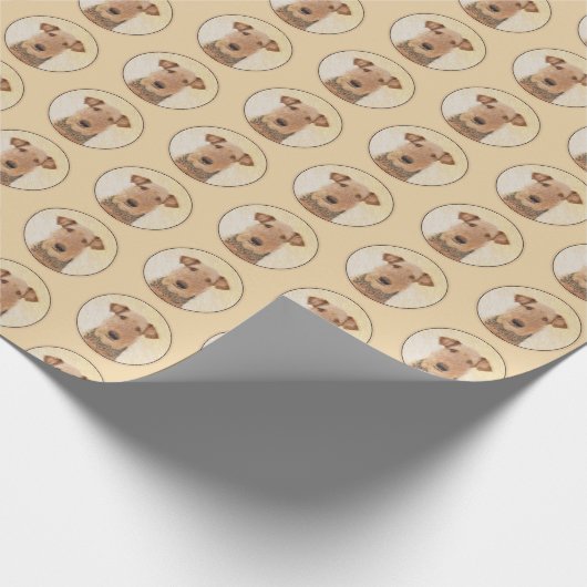 Airedale Terrier Painting - Niedliche Kunst Geschenkpapier (Ecke)