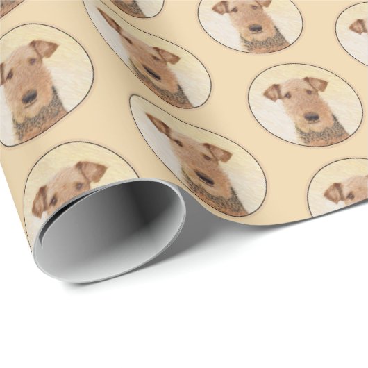 Airedale Terrier Painting - Niedliche Kunst Geschenkpapier (Rolleneckpunkt)