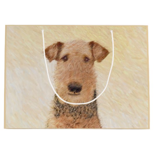 Airedale Terrier Painting - Niedliche Kunst Große Geschenktüte (Vorderseite)