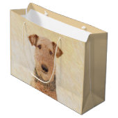 Airedale Terrier Painting - Niedliche Kunst Große Geschenktüte (Vorderseite Schrägansicht)