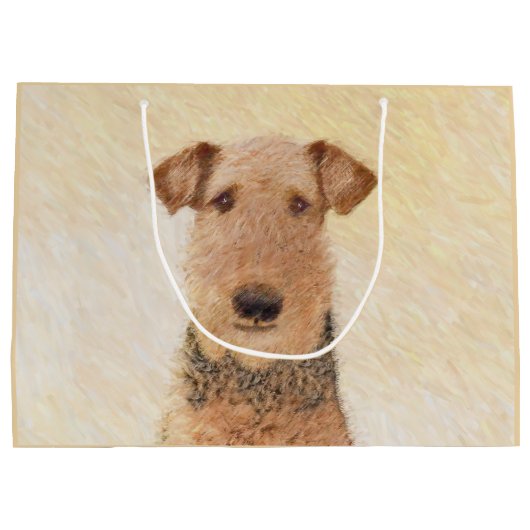Airedale Terrier Painting - Niedliche Kunst Große Geschenktüte (Rückseite)