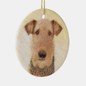 Airedale Terrier Painting - Niedliche Kunst Keramikornament (Rechts)