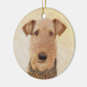 Airedale Terrier Painting - Niedliche Kunst Keramikornament (Links)