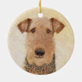 Airedale Terrier Painting - Niedliche Kunst Keramikornament (Hinten)