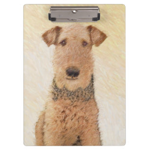 Airedale Terrier Painting - Niedliche Kunst Klemmbrett
