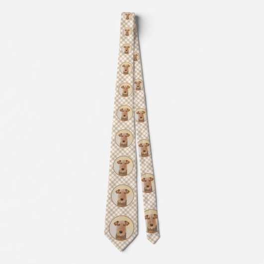 Airedale Terrier Painting - Niedliche Kunst Krawatte (Vorderseite)