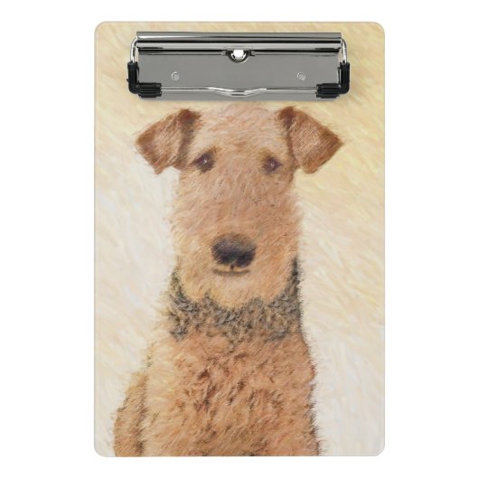 Airedale Terrier Painting - Niedliche Kunst Mini Klemmbrett (Vorderseite)