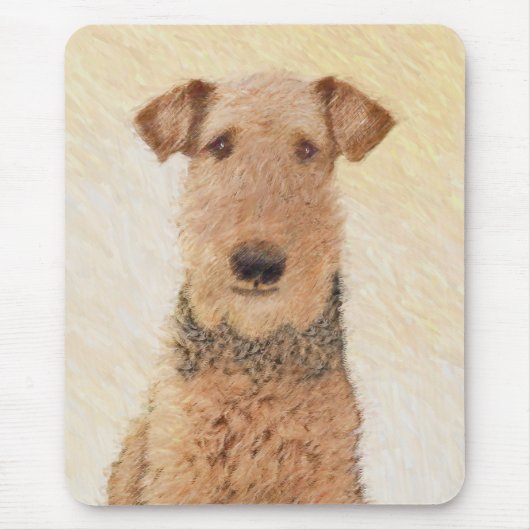 Airedale Terrier Painting - Niedliche Kunst Mousepad (Vorne)