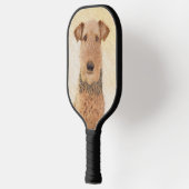 Airedale Terrier Painting - Niedliche Kunst Pickleball Schläger (Links)