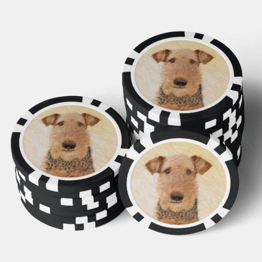 Airedale Terrier Painting - Niedliche Kunst Pokerchips (Stapel)