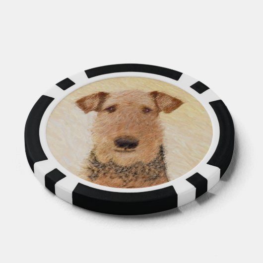 Airedale Terrier Painting - Niedliche Kunst Pokerchips (Einzeln)