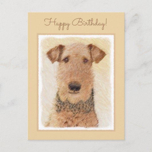 Airedale Terrier Painting - Niedliche Kunst Postkarte (Vorderseite)
