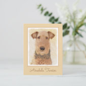 Airedale Terrier Painting - Niedliche Kunst Postkarte (Stehend Vorderseite)