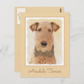 Airedale Terrier Painting - Niedliche Kunst Postkarte (Vorne/Hinten)