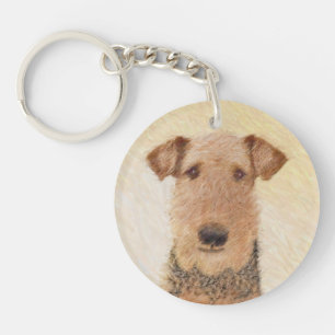 Airedale Terrier Painting - Niedliche Kunst Schlüsselanhänger