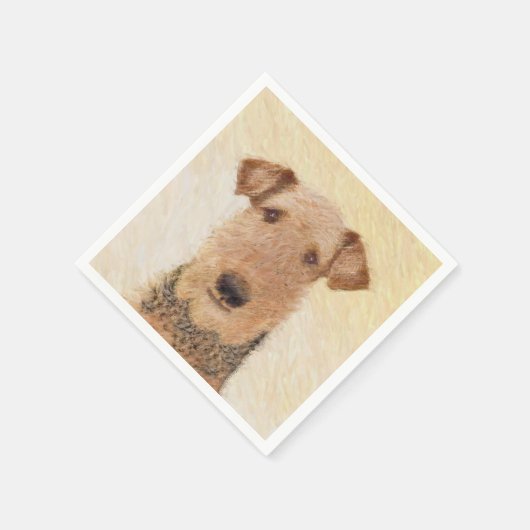 Airedale Terrier Painting - Niedliche Kunst Serviette (Ecke)