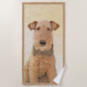 Airedale Terrier Painting - Niedliche Kunst Strandtuch