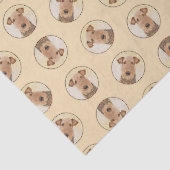 Airedale Terrier Painting Niedliche Original Dog A Seidenpapier (Ausschnitt)