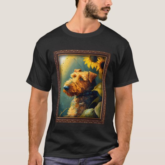 Airedale Terrier Painting Sunflower Flower Mom Wom T-Shirt (Vorderseite)