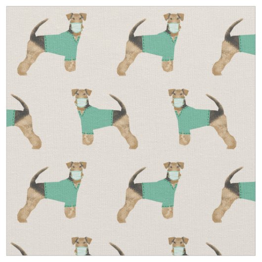 Airedale Terrier panzert Hund Stoff (Nahaufnahme)