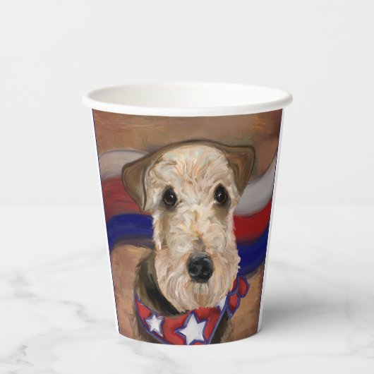 AIREDALE TERRIER PAPPBECHER (Rückseite)