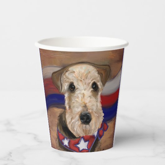 AIREDALE TERRIER PAPPBECHER (Vorderseite)