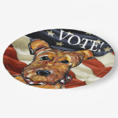 AIREDALE TERRIER PAPPTELLER (Schrägansicht)