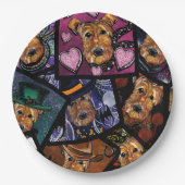 AIREDALE TERRIER PAPPTELLER (Vorderseite)