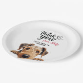 Airedale Terrier Pappteller (Schrägansicht)