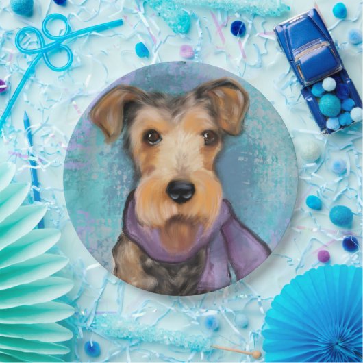Airedale Terrier Pappteller (Party)