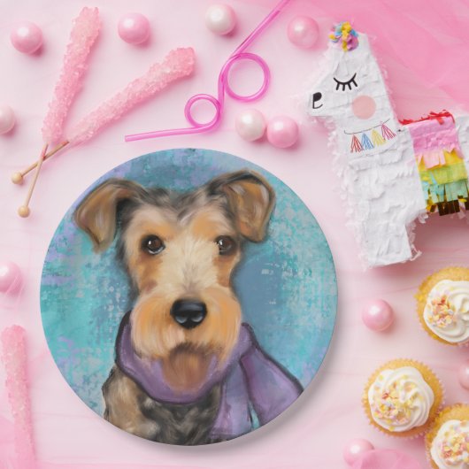 Airedale Terrier Pappteller (Party)