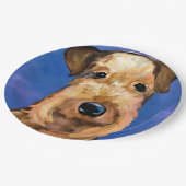 AIREDALE TERRIER PAPPTELLER (Schrägansicht)