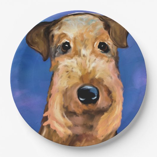 AIREDALE TERRIER PAPPTELLER (Vorderseite)