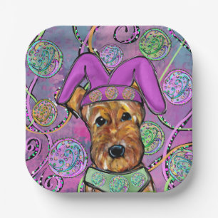 Airedale Terrier   Pappteller