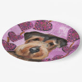 AIREDALE TERRIER PAPPTELLER (Schrägansicht)