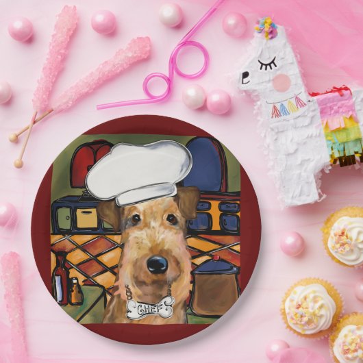 Airedale Terrier Pappteller (Party)