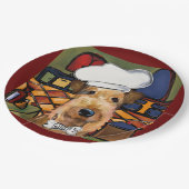 Airedale Terrier Pappteller (Schrägansicht)