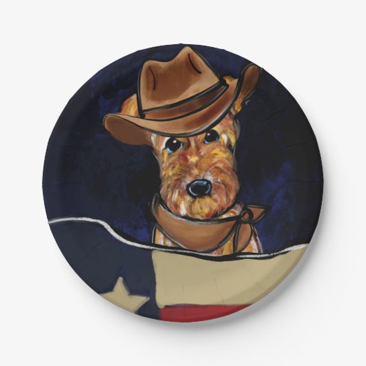 AIREDALE TERRIER PAPPTELLER (Vorderseite)