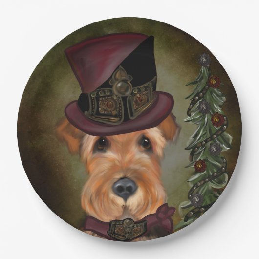 AIREDALE TERRIER PAPPTELLER (Vorderseite)