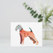 Airedale Terrier Patchwork Postkarte (Stehend Vorderseite)