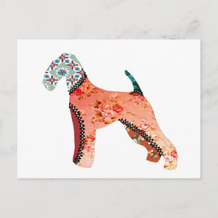 Airedale Terrier Patchwork Postkarte