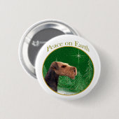 Airedale Terrier Peace Button (Vorne & Hinten)