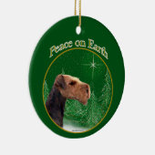 Airedale Terrier Peace Keramik Ornament (Rechts)