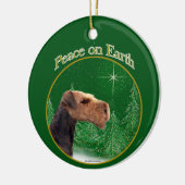 Airedale Terrier Peace Keramik Ornament (Links)